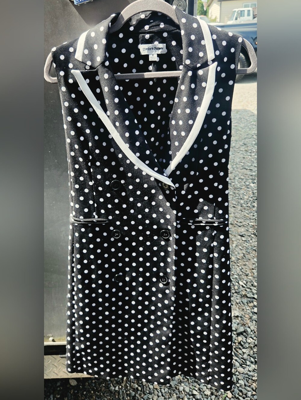 RETRO • Polka Dot Fit & Flare Dress Black & White ~ Size 8 ~ Shelby+Palmer